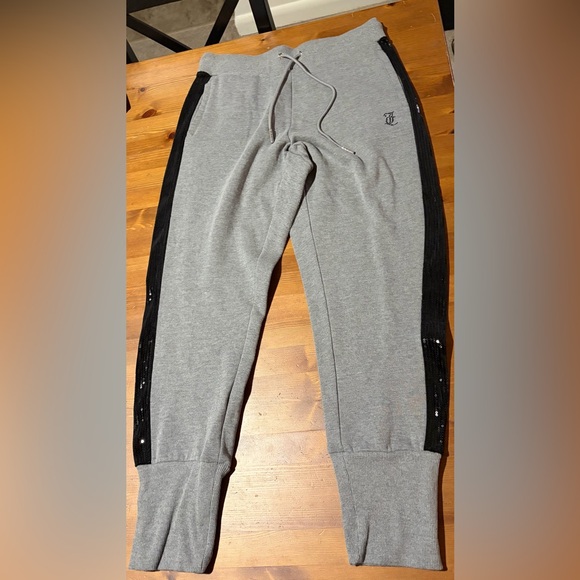 Juicy Couture Tracksuit Hoodie (Small) & Joggers (Medium) Gray with Sequins Set - Picture 8 of 9